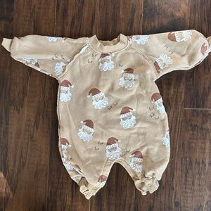 Rylee + Cru Festive Santa Print Kids Footie